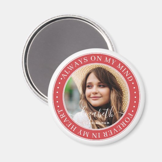 メモリアルはいつも私の心のエレガント写真 マグネット (正面/裏面)