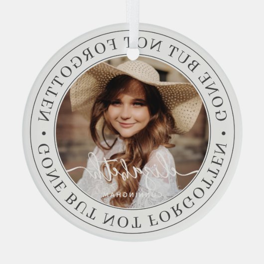 メモリアルは消えた忘れがシックな写真でエレガントはない ガラスオーナメント (裏面)