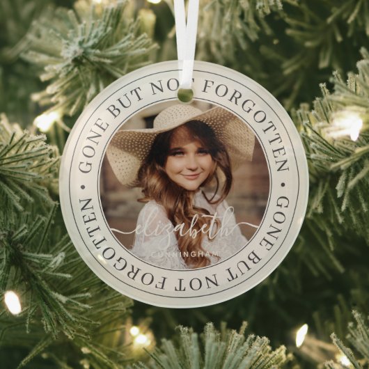 メモリアルは消えた忘れがシックな写真でエレガントはない ガラスオーナメント (インサイチュ)