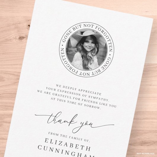メモリアルは消えた忘れがシックな写真でエレガントはない サンキューカード