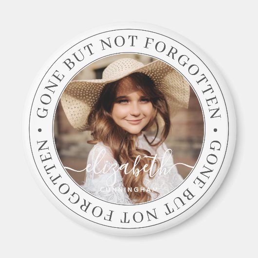 メモリアルは消えた忘れがシックな写真でエレガントはない マグネット (正面)