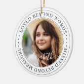 メモリアルは言葉を超えて愛シンプルされシックな写真 セラミックオーナメント (左)