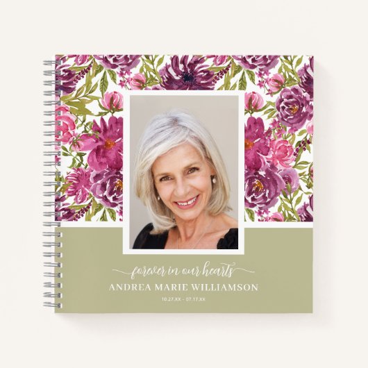 メモリアルまたは葬儀フォトゲストブック ノートブック (正面)