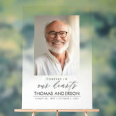 メモリアルまたは葬儀写真トリビュート白い色あせ アクリルサイン (ニュートラル)