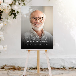 メモリアルまたは葬儀写真トリビュート黒い色あせ アクリルサイン