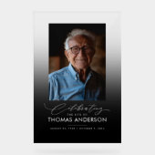 メモリアルまたは葬儀写真トリビュート黒い色あせ アクリルサイン (正面)