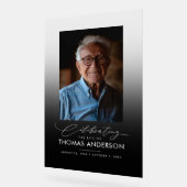 メモリアルまたは葬儀写真トリビュート黒い色あせ アクリルサイン (傾斜)