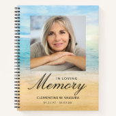 メモリアルまたは葬儀写真ビーチ海 ノートブック (正面)
