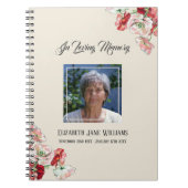 メモリアルまたは葬式ゲストブックウォーターカラーポピー ノートブック (正面)