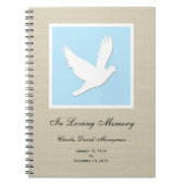メモリアルまたは葬式ゲストブックノートブック – Dove ノートブック (正面)