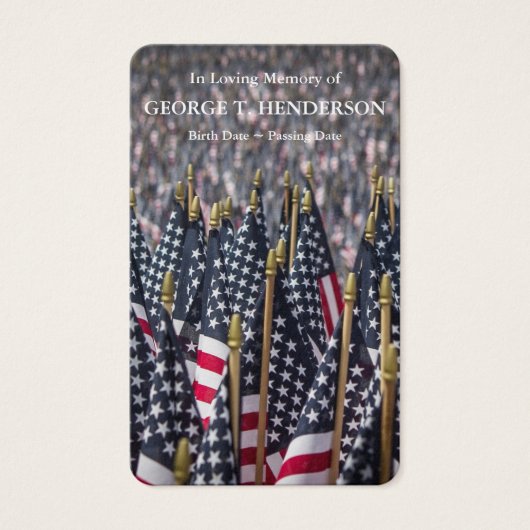 メモリアルアメリカンフラッグ祈りの言葉共感表 (正面)