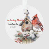 メモリアルウォーターのカラー（鳥）ショウジョウコウカンチョウ オーナメント (正面)