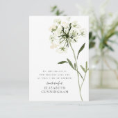 メモリアルウォーターカラーフラワーボタニカルシエレガントック サンキューカード (スタンド正面)