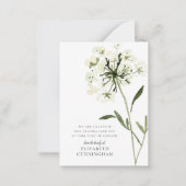 メモリアルウォーターカラーフラワーボタニカルシエレガントック ノートカード (正面)