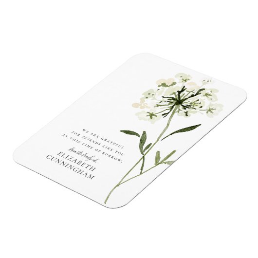 メモリアルウォーターカラーフラワーボタニカルシエレガントック マグネット (左側)