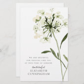 メモリアルウォーターカラーフラワーボタニカルシエレガントック 便箋 (正面/裏面)