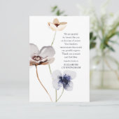 メモリアルウォーターカラーフローラボタニカルシエレガントック サンキューカード (スタンド正面)