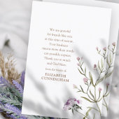 メモリアルウォーターカラーフローラボタニカルシモダンック サンキューカード