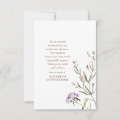 メモリアルウォーターカラーフローラボタニカルシモダンック サンキューカード (正面)
