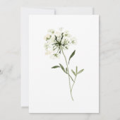 メモリアルウォーターカラーボタニカルフローラエレガントシック サンキューカード (裏面)