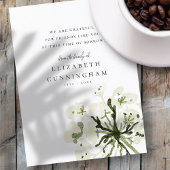 メモリアルウォーターカラーボタニカルフローラエレガントシック ポストカード