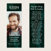 メモリアルエメラルドグリーン葬儀祈りの言葉しおり (正面&裏面)