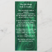 メモリアルエメラルドグリーン葬儀祈りの言葉カード写真 (裏面)
