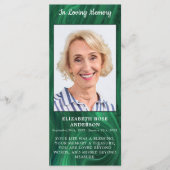 メモリアルエメラルドグリーン葬儀祈りの言葉カード写真 (正面)