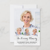 メモリアルエレガント4フォトコラージュ葬儀悔やみや弔慰 サンキューカード (正面)