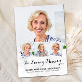 メモリアルエレガント4フォトコラージュ葬儀悔やみや弔慰 サンキューカード