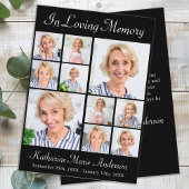 メモリアルエレガント6フォトコラージュ悔やみや弔慰葬儀 サンキューカード