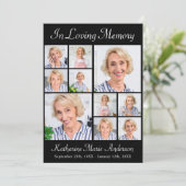 メモリアルエレガント6フォトコラージュ悔やみや弔慰葬儀 サンキューカード (スタンド正面)