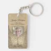 メモリアルエンジェルウィングアドフォト金ゴールド キーホルダー (裏面)