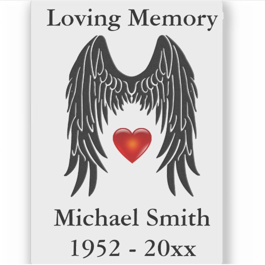 メモリアルエンジェルウィングスビニールカーデカール窓 シール (正面)