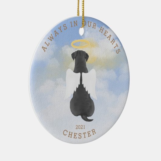 メモリアルエンジェルカスタムドッグ写真陶芸オーナメント セラミックオーナメント (右)