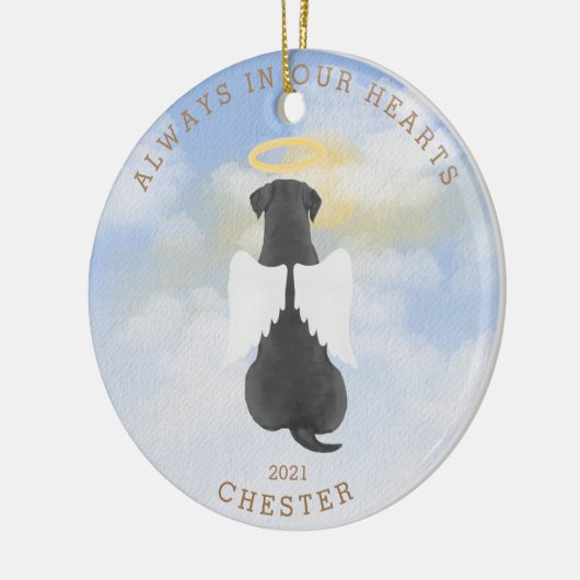 メモリアルエンジェルカスタムドッグ写真陶芸オーナメント セラミックオーナメント (左)