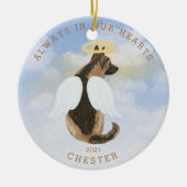 メモリアルエンジェルドッグスウィングス写真セラミックオーナメント セラミックオーナメント (正面)
