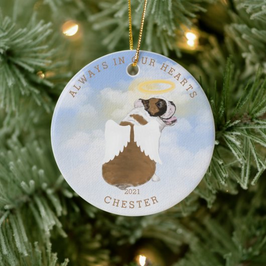 メモリアルエンジェルドッグス ウィングス フォト セラミック オーナメント (ツリー)