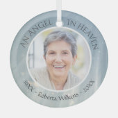 メモリアルエンジェル天国写真記憶の記念 ガラスオーナメント (正面)