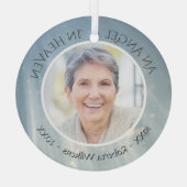 メモリアルエンジェル天国写真記憶の記念 ガラスオーナメント (裏面)