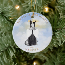 メモリアルエンジェル犬の羽の写真セラミックオーナメント