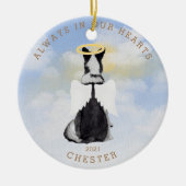 メモリアルエンジェル犬の羽の写真セラミックオーナメント セラミックオーナメント (正面)