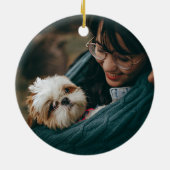 メモリアルエンジェル犬の羽の写真セラミックオーナメント セラミックオーナメント (裏面)