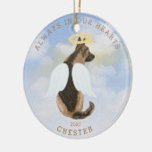 メモリアルエンジェル犬の羽の写真セラミックオーナメント セラミックオーナメント (左)