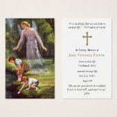 メモリアルエンジェル葬儀ロス祈りの言葉同情カード (正面&裏面)