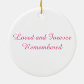 メモリアルオーナメントエンジェルウィングスハローピンク セラミックオーナメント (裏面)