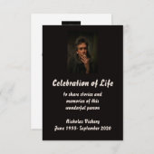 メモリアルカスタムサービス人バイクバイクもしくは自転車に乗る人 招待状 (正面/裏面)