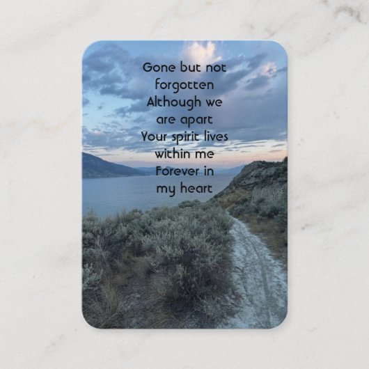 メモリアルカスタム写真モーニングスカイクラウドレイクウォーク 名刺 (正面)