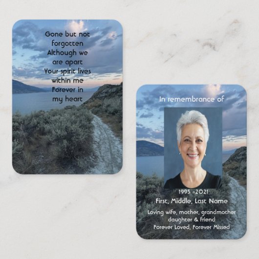 メモリアルカスタム写真モーニングスカイクラウドレイクウォーク 名刺 (正面/裏面)