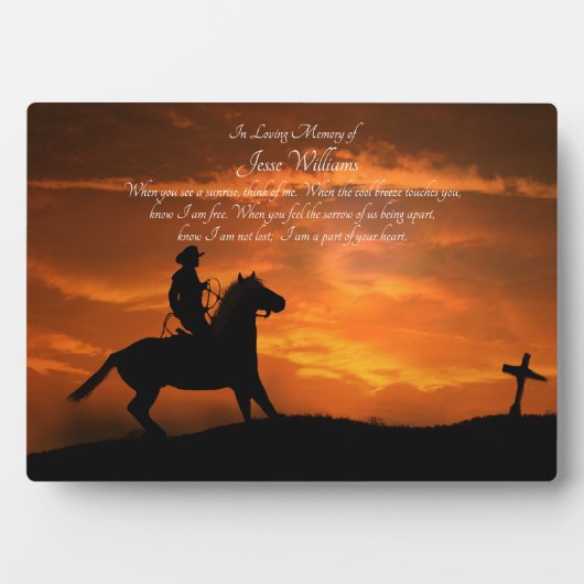 メモリアルカントリー西カウボーイ フォトプラーク (正面)